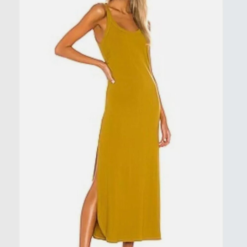 West Organic Rib Tank Dress - Matcha Green